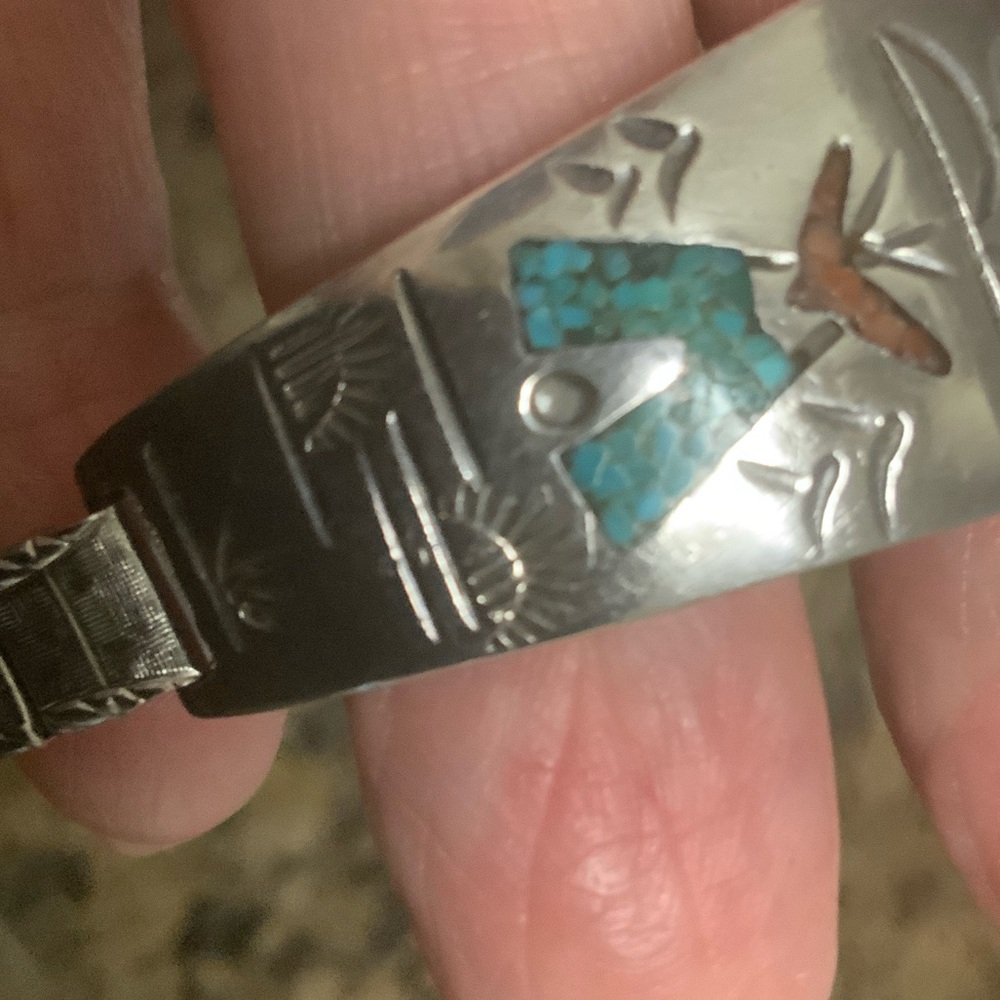 ❤️ Tommy Singer Vintage signed Silver and Turquoise Watch